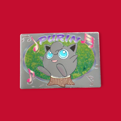JIGGLYPUFF (PURIN)--JAPANESE MEIJI EMBOSSED PROMO FOIL POKEMON CARD - Image 1