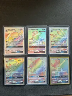 Pokemon Sun and Moon Rainbow Rare Lot - 6 Cards - Image 1