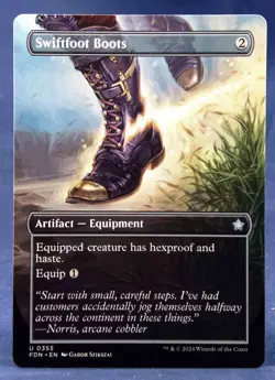 Swiftfoot Boots (Borderless) - MTG - Foundations FDN - NM - Image 1