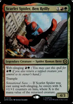 MTG Scarlet Spider, Ben Reilly Foil NM Marvel's Spider-Man Magic 142 - Image 1