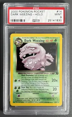 Pokemon Dark Weezing 14/82 Holo Team Rocket PSA 9 - Image 2
