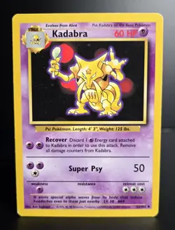 Pokemon TCG - KADABRA - 46/130 - Unlimited - WOTC - Base Set 2 (2000) - MP - Image 1