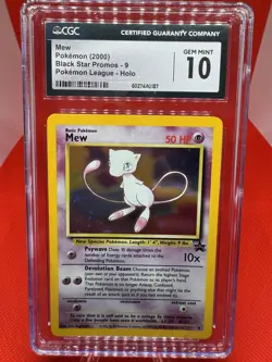 CGC GEM MINT 10 MEW Holo Black Star Promo Pokemon League 9 2000 Vintage TCG RARE - Image 1