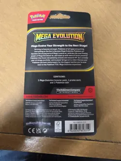 Pokemon Mega Evolution Factory Sealed Blister Booster Pack Drifbloon w/ Coin - Image 3