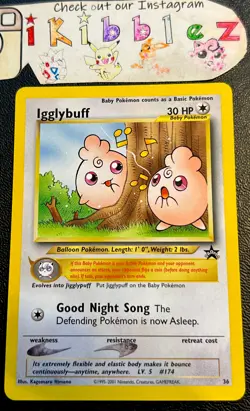 Igglybuff 36 NM Non Holo Vintage WoTC Black Star Pokemon Promo! - Image 1