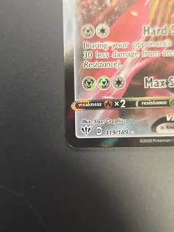 Pokemon Scizor VMAX #119/189 Swsh03: Darkness Ablaze Holo Full Art TCG NM - Image 4