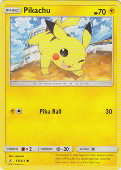 Pikachu 54/214 SM Unbroken Bonds Pokemon TCG Common - Image 1