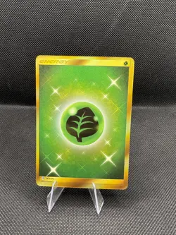 Pokemon TCG Gold Grass Leaf Energy Secret Rare 167/145 Sm Guardians Rising Holo - Image 1