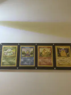 Pokemon Base Set - Charmander, Squirtle, Bulbasaur, Pikachu Framed - Image 1