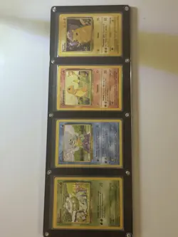 Pokemon Base Set - Charmander, Squirtle, Bulbasaur, Pikachu Framed - Image 2
