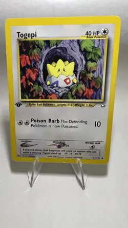 Togepi English 1. Edition Vintage Pokemon Card Excellent Neo Genesis - Image 1
