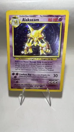 Alakazam Rare Holo Pokemon Card English 1999 Vintage 1/102 Good Base Set - Image 1