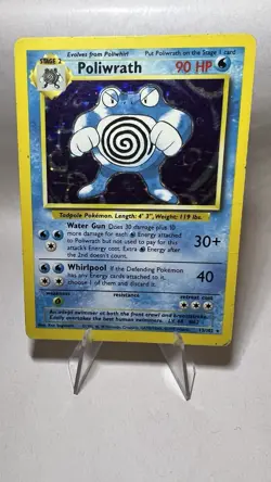 Poliwrath Rare Holo Foil Pokemon Card English Vintage Good Base Set - Image 1