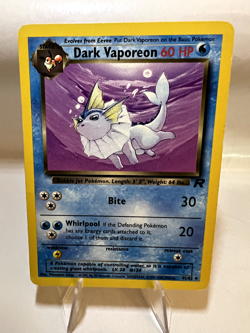 Dark Vaporeon Pokemon Card English 1999 Vintage 45/82 Good Team Rocket - Image 1