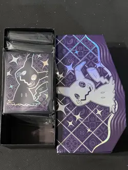 CARD SLEEVES Paldean Fates 65CT SEALED POKEMON Lot of 8 Mimikyu With Etb Box - Image 1
