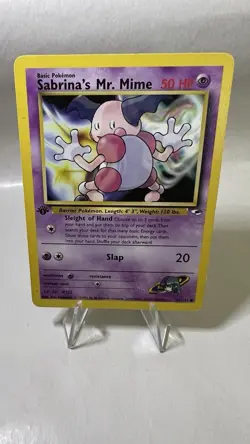 Sabrina's Mr. Mime 1. Edition English Vintage Pokemon Card Very Good Gym Heroes - Image 1