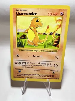 Charmander Glumanda Shadowless Vintage Pokemon Card English Very Good Base Set - Image 1
