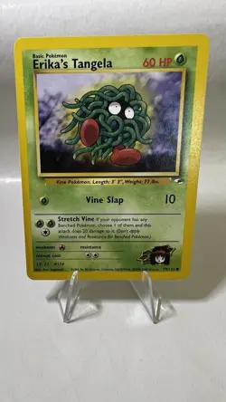 Erika's Tangela Pokemon Card English Vintage Excellent Gym Heroes - Image 1