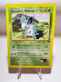 Giovanni's Nidoran [F] Vintage Pokemon Card English Gym Challenge Excellent - Image 1