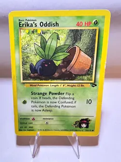 Erika's Oddish Vintage Pokemon Card English Good Gym Challenge - Image 1