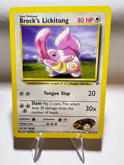 Brock's Lickitung Vintage Pokemon Card English Very Good Gym Heroes - Image 1