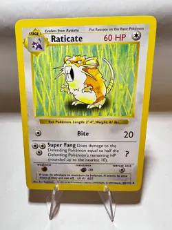 Raticate Shadowless Vintage Pokemon Card English Excellent Base Set - Image 1