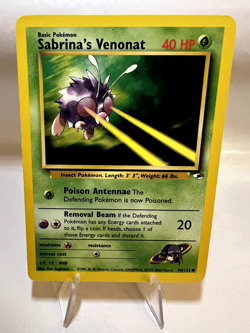 Sabrina's Venonat Pokemon Card EN 1999 Vintage 96/132 Lightly Played Gym Heroes - Image 1