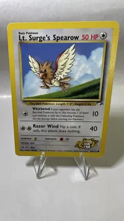 Lt. Surge's Spearow Pokemon Card English Vintage Good Gym Heroes - Image 1