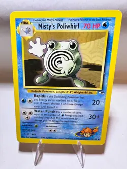 Misty's Poliwhirl Vintage Pokemon Card English Very Good Gym Heroes - Image 1