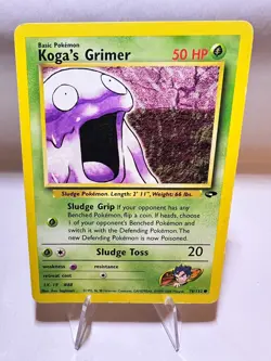Koga's Grimer Vintage Pokemon Card English Very Good Gym Challenge - Image 1