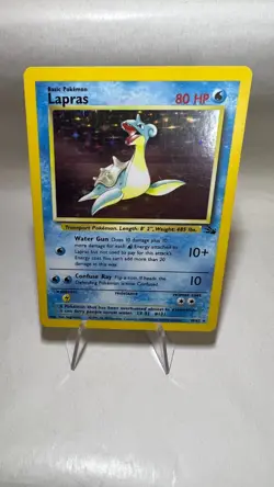 Lapras English Rare Holo Vintage Pokemon Card Fossil Excellent - Image 1