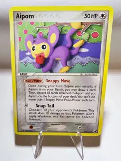 Aipom Vintage Pokemon Card English Excellent EX Unseen Forces - Image 1