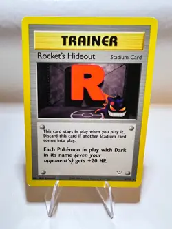 Rocket's Hideout Vintage Pokemon Card English Very Good Neo Revelation - Image 1