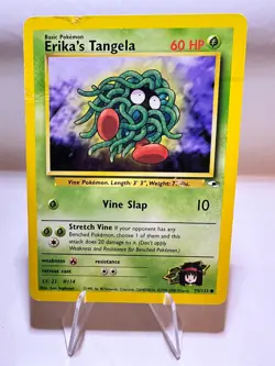 Erika's Tangela Vintage Pokemon Card English Good Gym Heroes - Image 1
