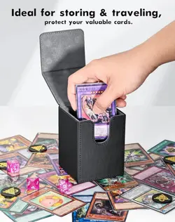 Card Deck Box for MTG Yugioh TCG Holds 100+ Sleeved Cards with Dividers - Image 4