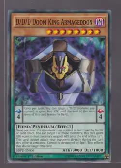 D/D/D Doom King Armageddon SDPD-EN006 Card 1st Edition Trading Card - Image 1