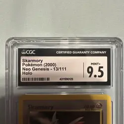 CGC 9.5 Skarmory 13/111 Neo Genesis Holo Rare Pokemon Card Graded - Image 3