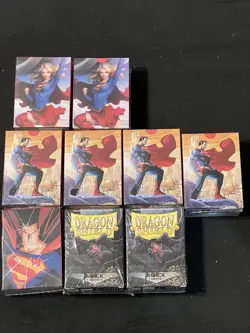 Lot Of 9 Dragon Shield Sleeves: Brushed Art - Superman Girl Standard Size 100ct - Image 1