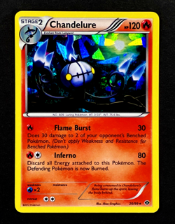 2012 Pokemon CHANDELURE Next Destinies CRACKED ICE HOLO Rare B&W Set Card 20/99 - Image 1