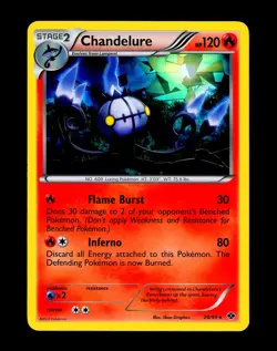 2012 Pokemon CHANDELURE Next Destinies CRACKED ICE HOLO Rare B&W Set Card 20/99 - Image 2