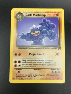 Dark Machamp 27/82 Rare Team Rocket Unlimited Pokemon NM 2000 Vintage WOTC - Image 1
