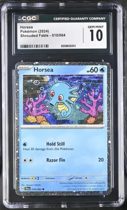 Pokemon 2024 Horsea Shrouded Fable promo 010/64 CGC GEM MINT 10 - Image 1