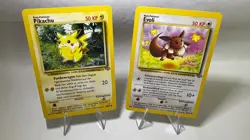 Pikachu x Evoli Pokemon Karten Set Deutsch Vintage Sehr Gut Dschungel - Image 1
