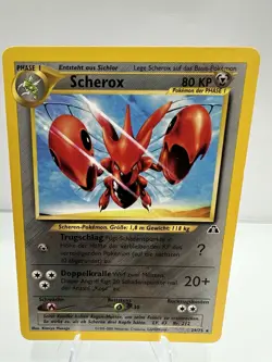 Scherox Rare Pokemon Karte Deutsch 1999 Vintage (29/75) Excellent Neo Entdeckung - Image 1