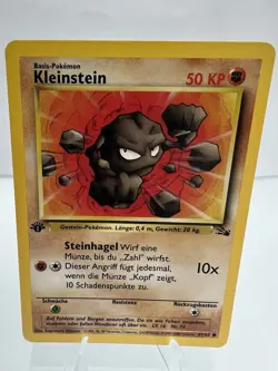 Kleinstein Pokemon Karte Deutsch 1999 Vintage (47/62) 1.Auflage Near Mint Fossil - Image 1