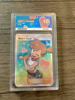 Pokemon TCG Unified Minds Misty's Favor Holo Card 235/236 Ace Graded 10 - Image 1