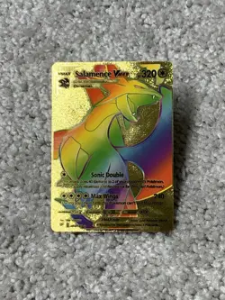 Pokemon Unique Salmence VMax HP320 Hi-Gloss Gold Foil Fan Art Card LP - Image 1