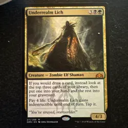 Underrealm Lich Guilds of Ravnica Zombie Elf Shaman Card MTG NM - Image 1