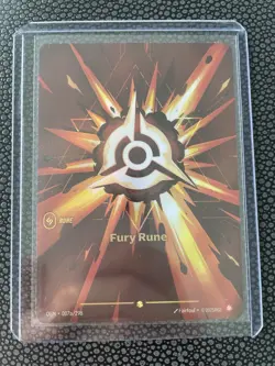 2025 League of Legends Riftbound English TCG Card Fury Rune OGN·007a/298 Alt Art - Image 1