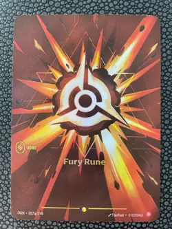 2025 League of Legends Riftbound English TCG Card Fury Rune OGN·007a/298 Alt Art - Image 3